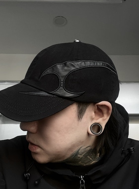 韩国小众潮牌thugclub火焰刺绣软顶鸭舌帽男女欧美网红同款棒球帽