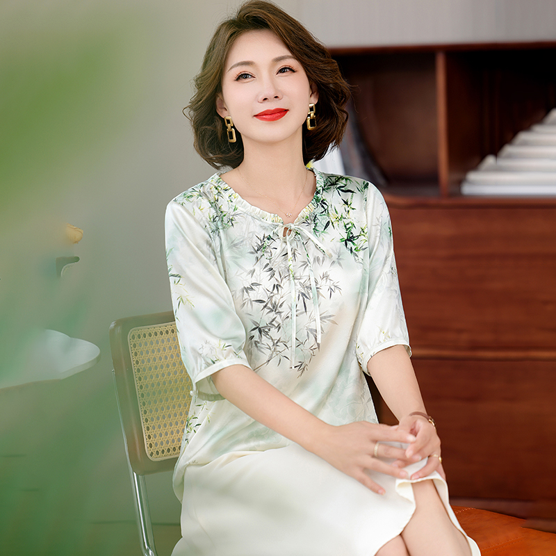 卡若维娅真丝桑蚕丝上衣复古衬衣