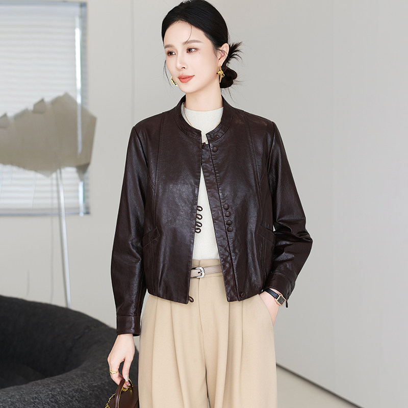 卡若维娅海宁真皮皮衣短款女外套