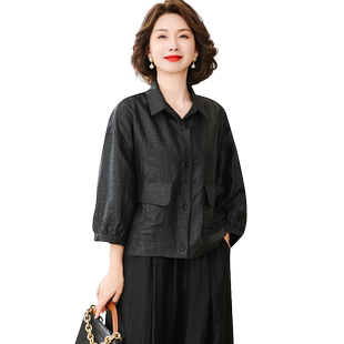 卡若维娅高端品牌香云纱真丝上衣女装桑蚕丝韩版宽松衬衫外套新款