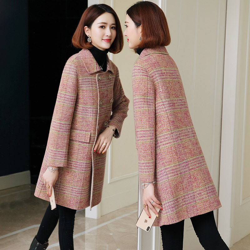 卡若维娅高端双面毛呢大衣女中长款妈妈修身毛呢子外套秋冬新款