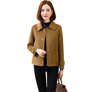 卡若维娅气质减龄短款双面呢零羊绒大衣女修身爆款小个子毛呢外套