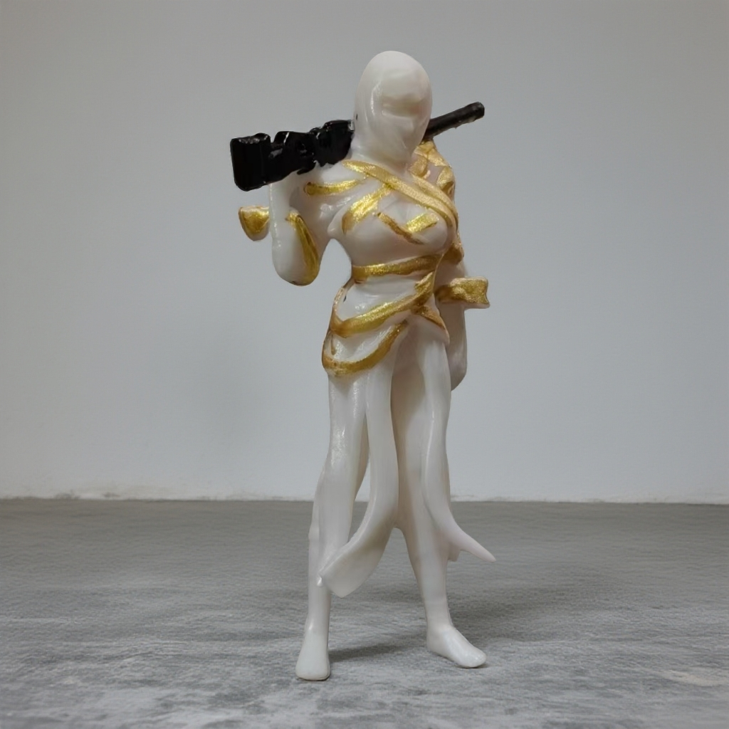 和平精英吃鸡黄金木乃伊手办模型蛋糕礼物男孩awm手枪女神空投潮