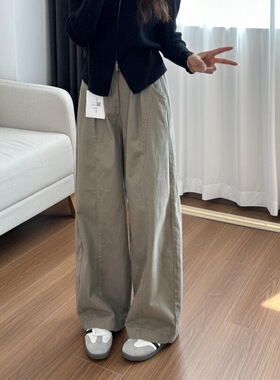 弯刀裤女新款秋季显瘦山本阔腿裤美式复古宽松休闲拖地裤子