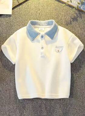 男童夏季polo衫儿童短袖t恤男女童薄款上衣宝宝夏装男孩夏天衣服