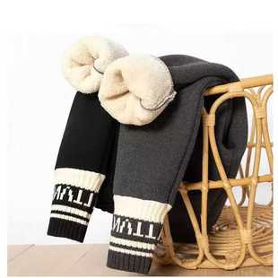 中大童冬季 女童加绒裤 外穿女宝宝打底裤 加厚儿童保暖棉裤 子秋冬款