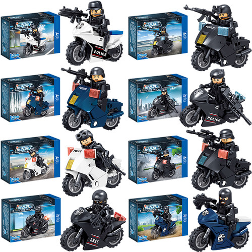 2025新款摩托车积木儿童拼装玩具