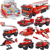 乐2026高新款 消防车积木小学生儿童益智拼装 玩具汽车拼图男孩礼物