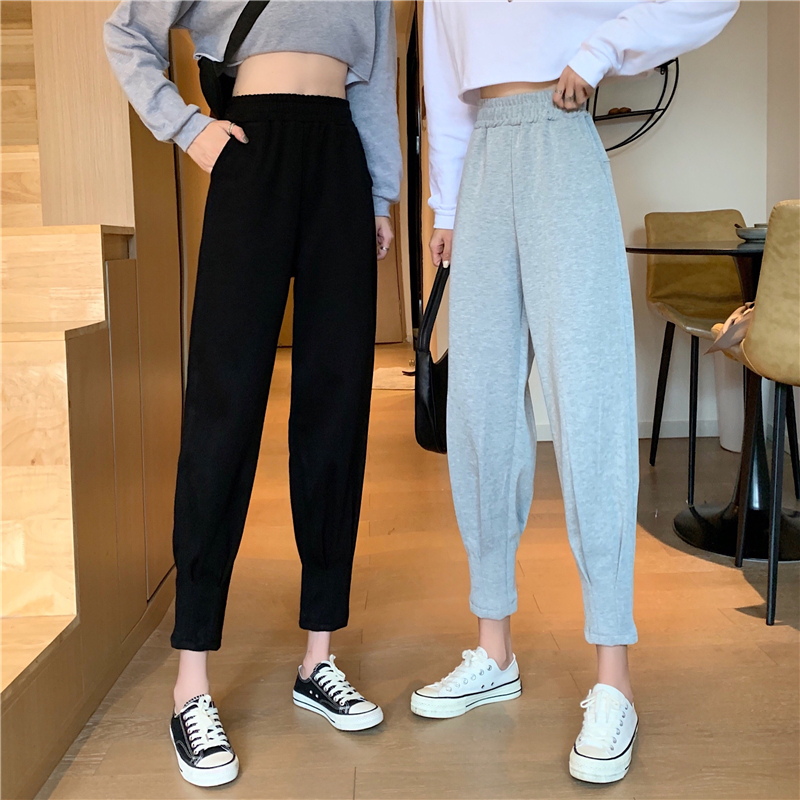 Real shot real price summer new Korean elastic waist sports pants