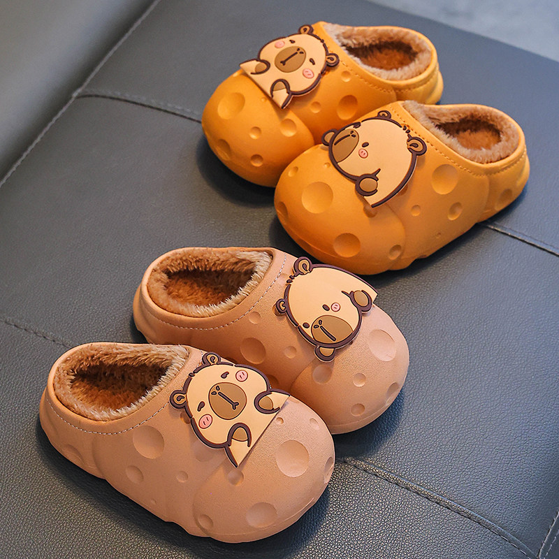卡皮巴拉儿童棉拖鞋包跟男童冬季卡通可爱防滑室内亲子宝宝拖鞋女,童鞋/婴儿鞋/亲子鞋,儿童棉拖鞋,淘宝优惠券,粉丝福利购,淘宝优惠卷