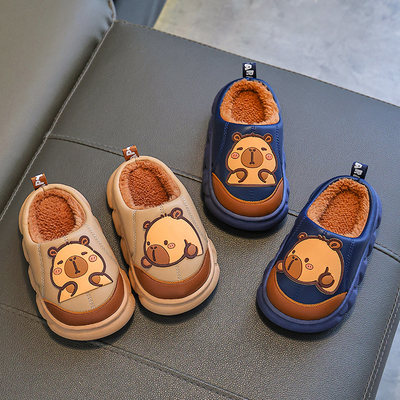 卡皮巴拉儿童棉拖鞋秋冬男童2025新款居家外穿亲子防滑女童保暖