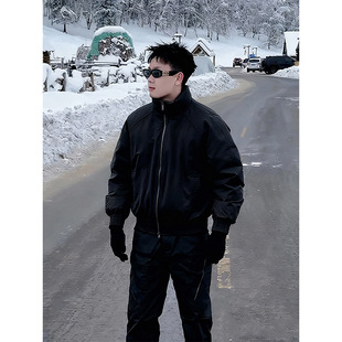 硬汉风穿搭立领羽绒棉服男cleanfit短款冬季加厚保暖工装棉衣外套