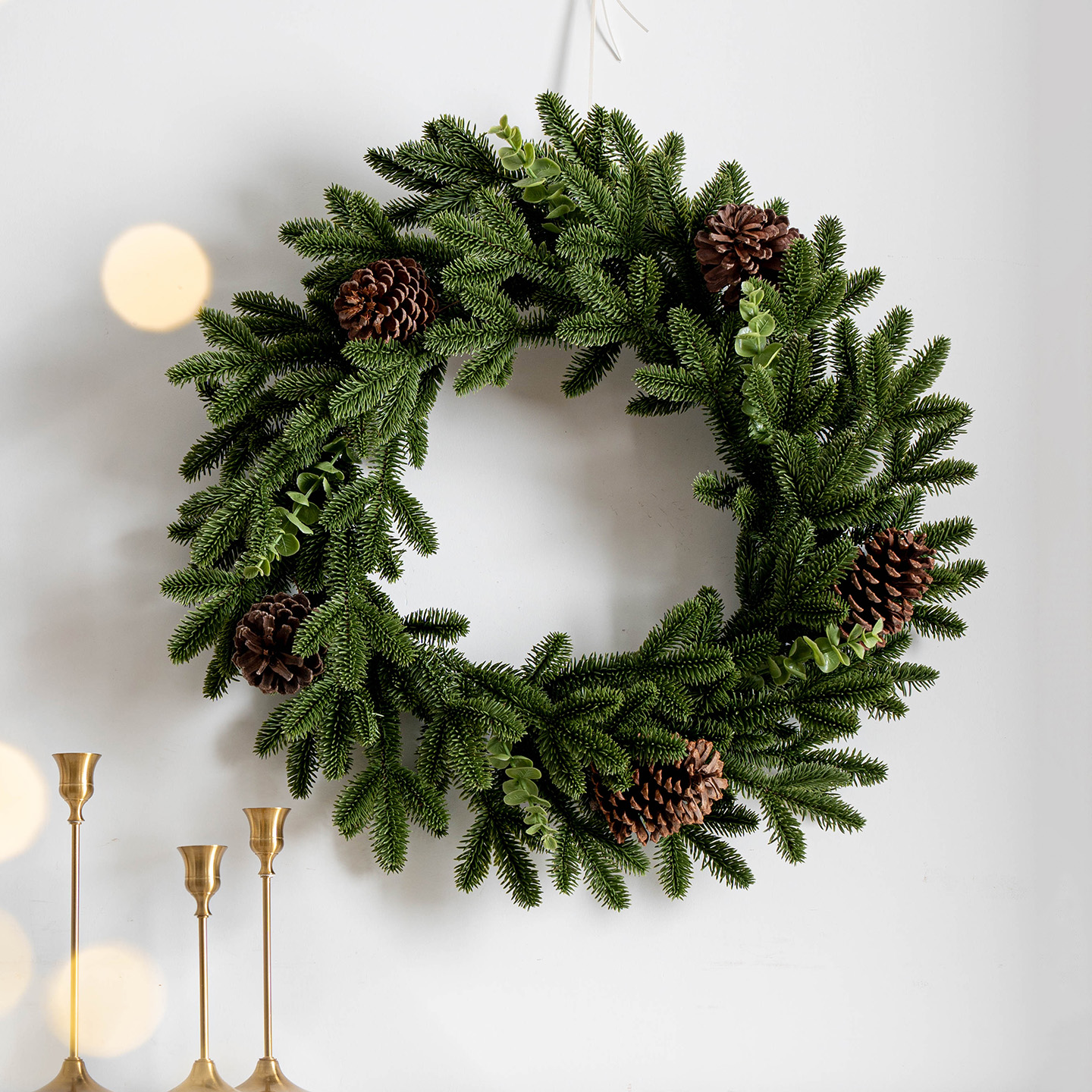 Hromeo圣诞装饰品全PE花环藤条