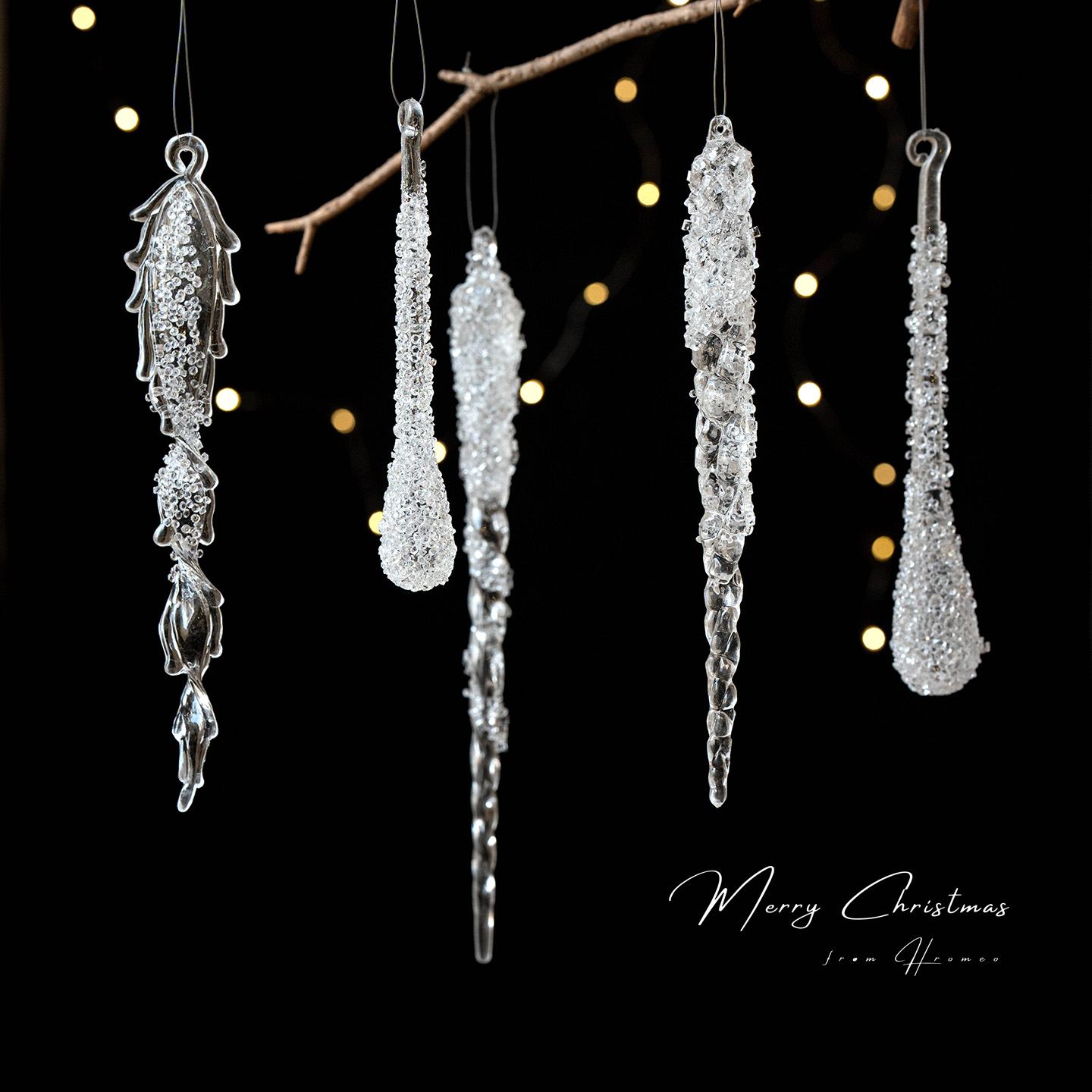 Hromeo透明亚克力水滴冰条挂件