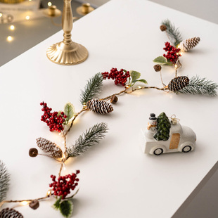 饰灯 饰LED灯串圣诞松果红果灯串节日灯串创意装 Hromeo 圣诞节装