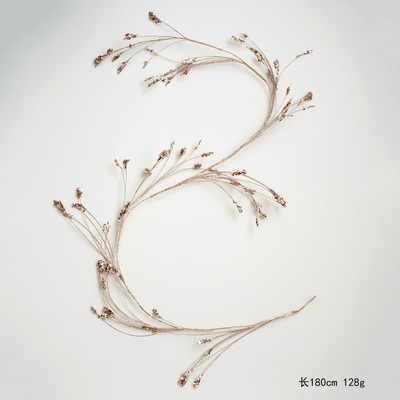 Hromeo闪粉香槟色藤条圣诞装饰品