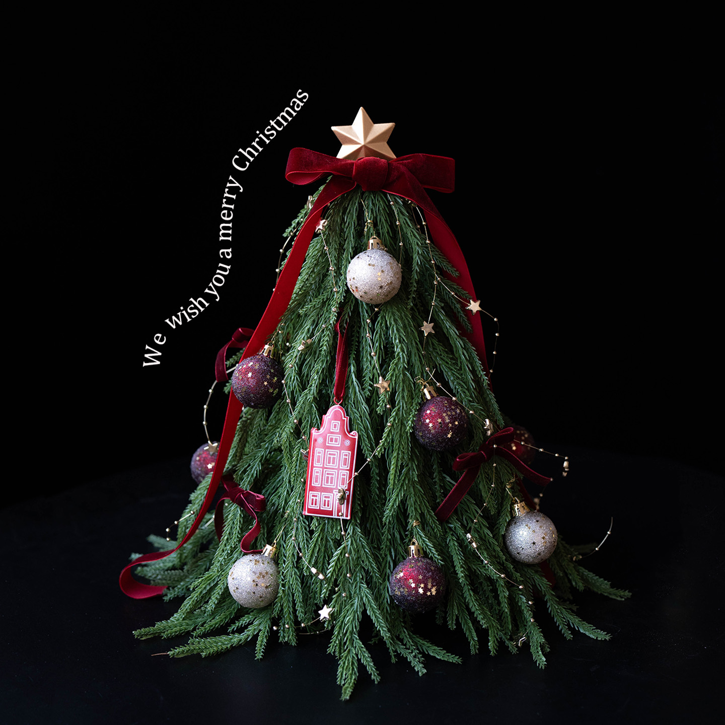 纯pe仿真南洋松桌面圣诞树