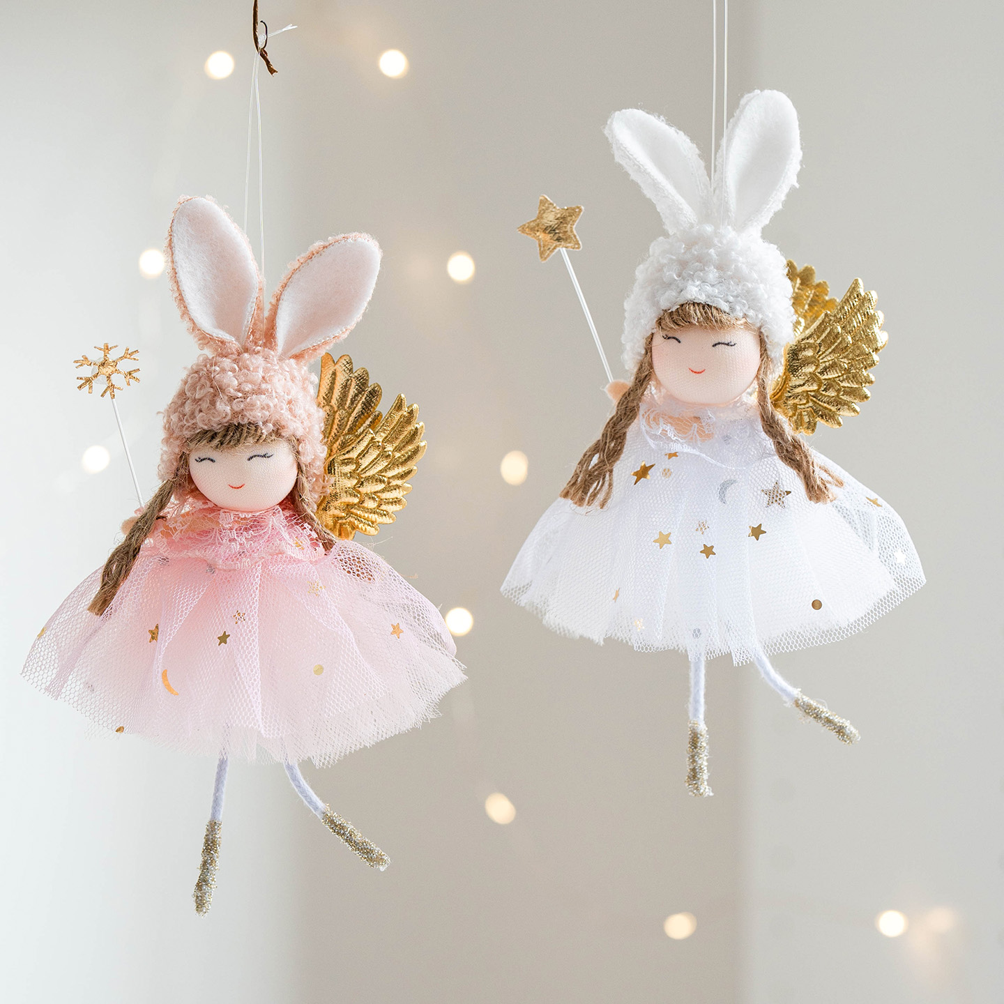 Hromeo带翅膀举仙女棒女孩挂件