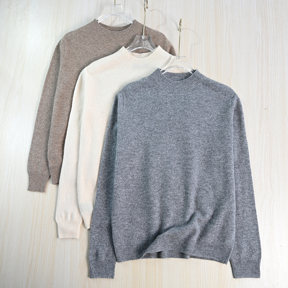 气质软糯羊毛半高领长袖针织衫