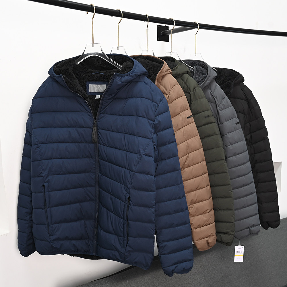 加绒保暖连帽夹棉休闲棉衣棉服