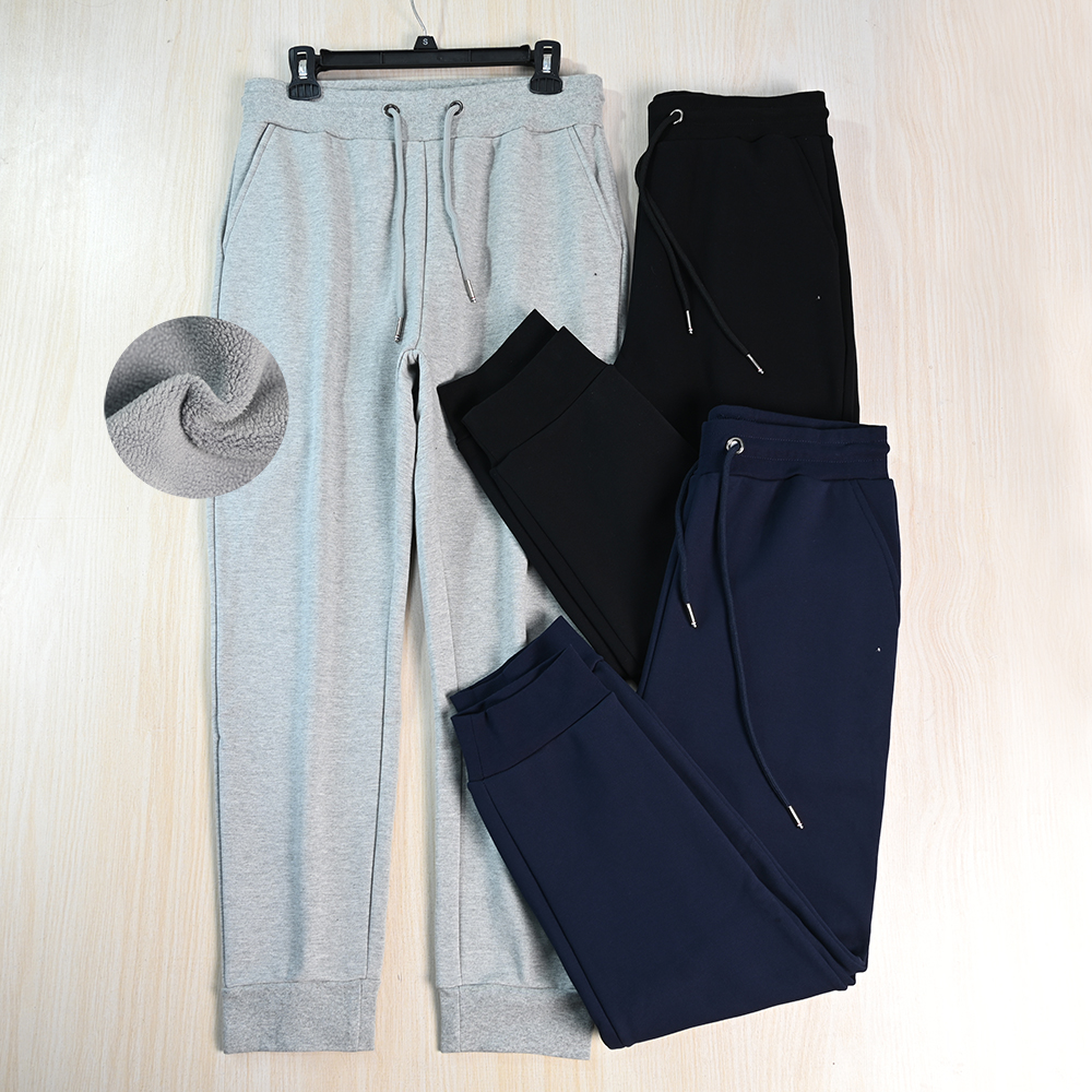 加绒保暖松紧腰系带修身休闲卫裤