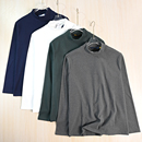 T恤打底衫 27美国单领口刺绣德绒弹力半高领保暖长袖 2511 可情侣款