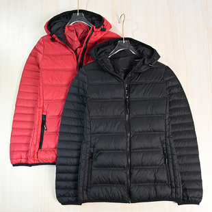 美M系轻便90鸭绒可收纳连帽保暖薄羽绒服上衣 思琪女装 2512