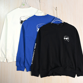 男装 卫衣 29莫代尔棉前刺绣后背胶印卡通人圆领休闲长袖 好货 259