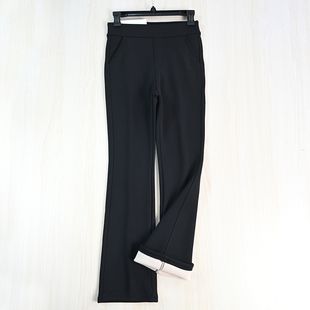 微喇叭休闲长裤 思琪女装 舒适软弹加绒保暖松紧高腰修身 2512