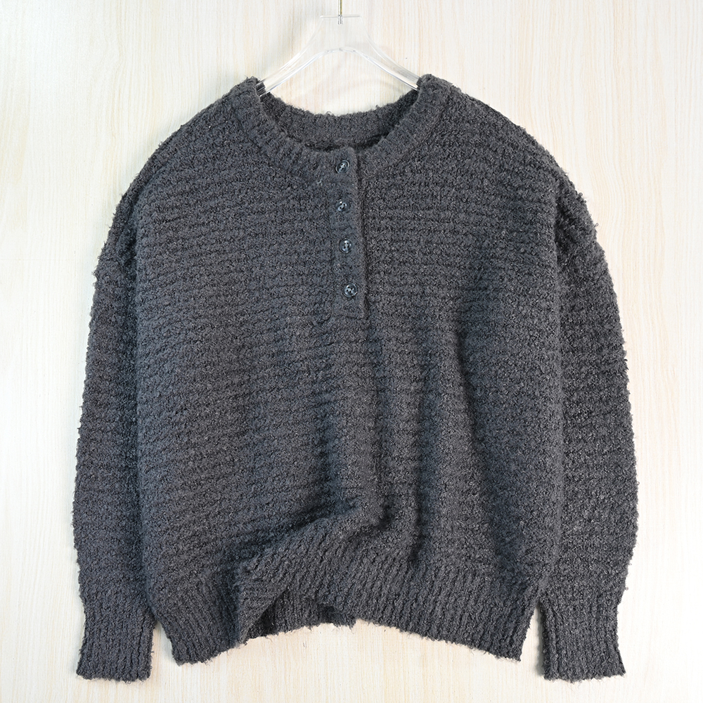 松弛感圈圈绒宽松休闲长袖针织衫