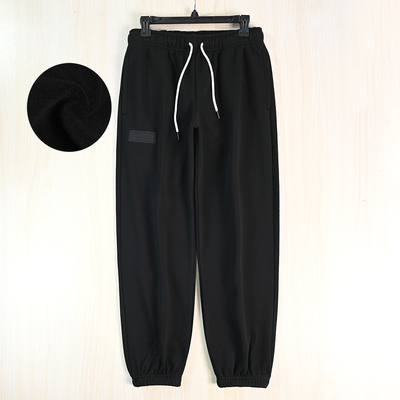 加绒加厚保暖松紧腰系带休闲卫裤