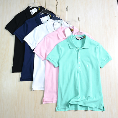 思琪女装255/22 通勤简约珠地棉刺绣修身休闲短袖polo衫T恤