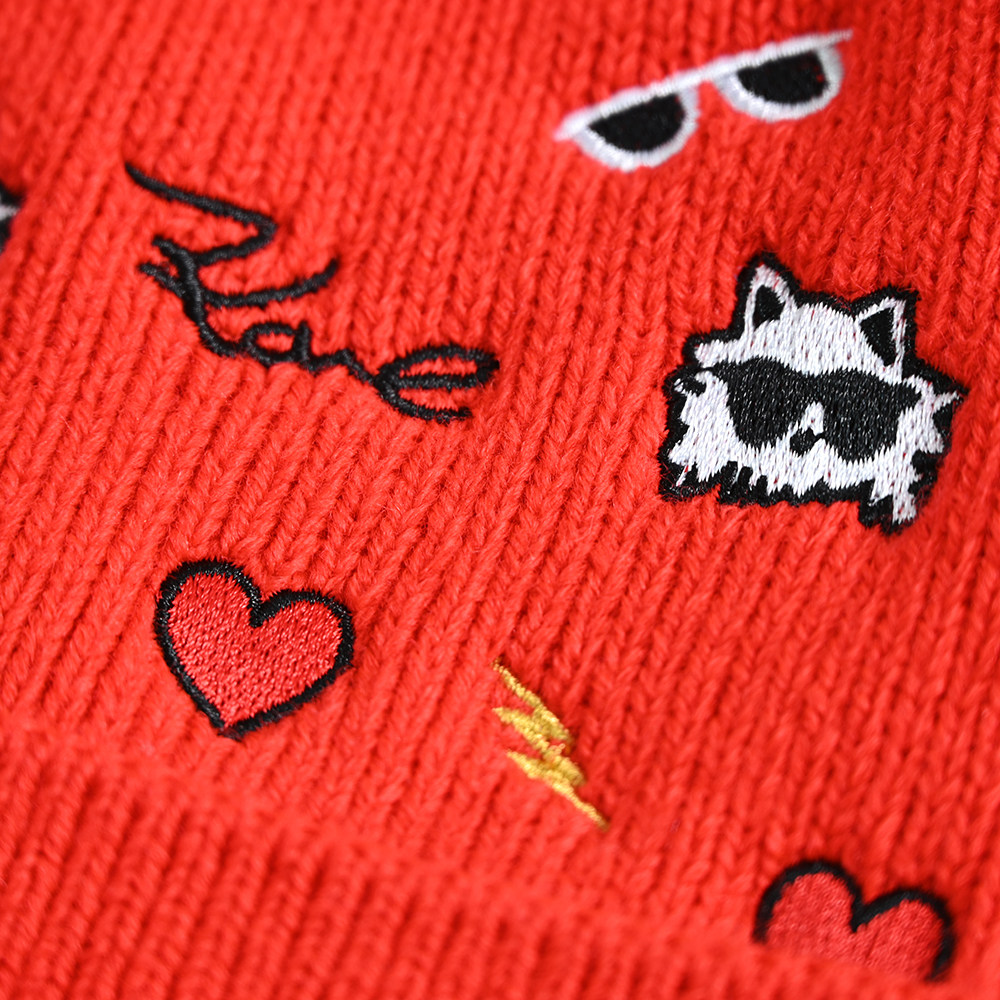 12|5 미국 K 스타일 절묘한 자수 두꺼운 바늘 따뜻한 니트 모자 모직 스카프