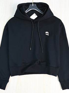 思琪女装 2511/03美系K尔刺绣卡通头像磨毛绒连帽休闲长袖卫衣