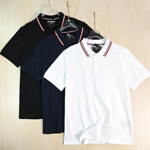 好货推荐 Polo衫 2512 美汤系刺绣小标珠地棉撞色领休闲短袖 男装