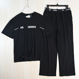 T恤宽松薄套装 5美系K尔运动休闲胶印字母短袖 好货263 男装