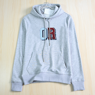 圈棉毛巾绒刺绣连帽休闲卫衣