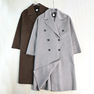 领双排扣中长款 13气质双面呢西装 羊毛大衣外套 2511 思琪女装