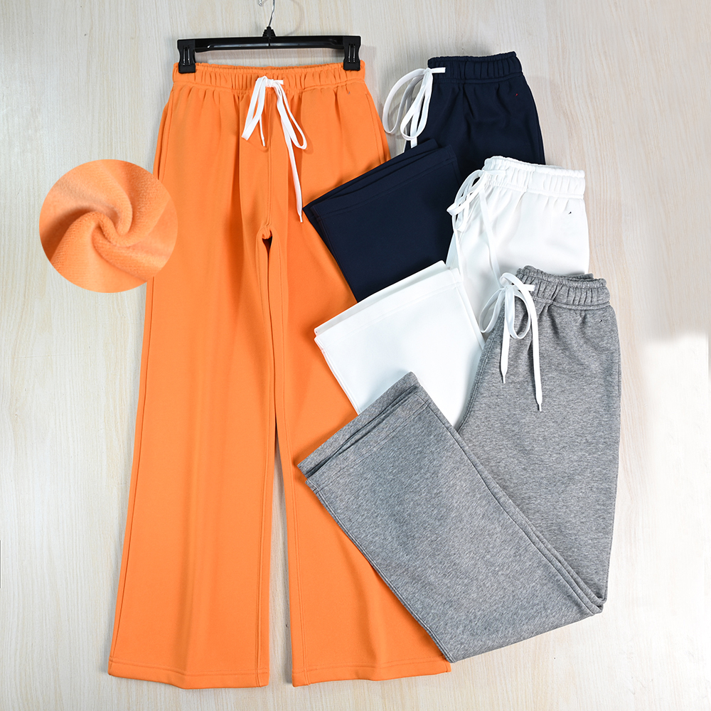 松紧高腰宽松休闲保暖加绒卫裤