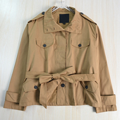 259 西班牙风秋季 思琪女装 棉混纺暗扣腰带季 身休闲风衣