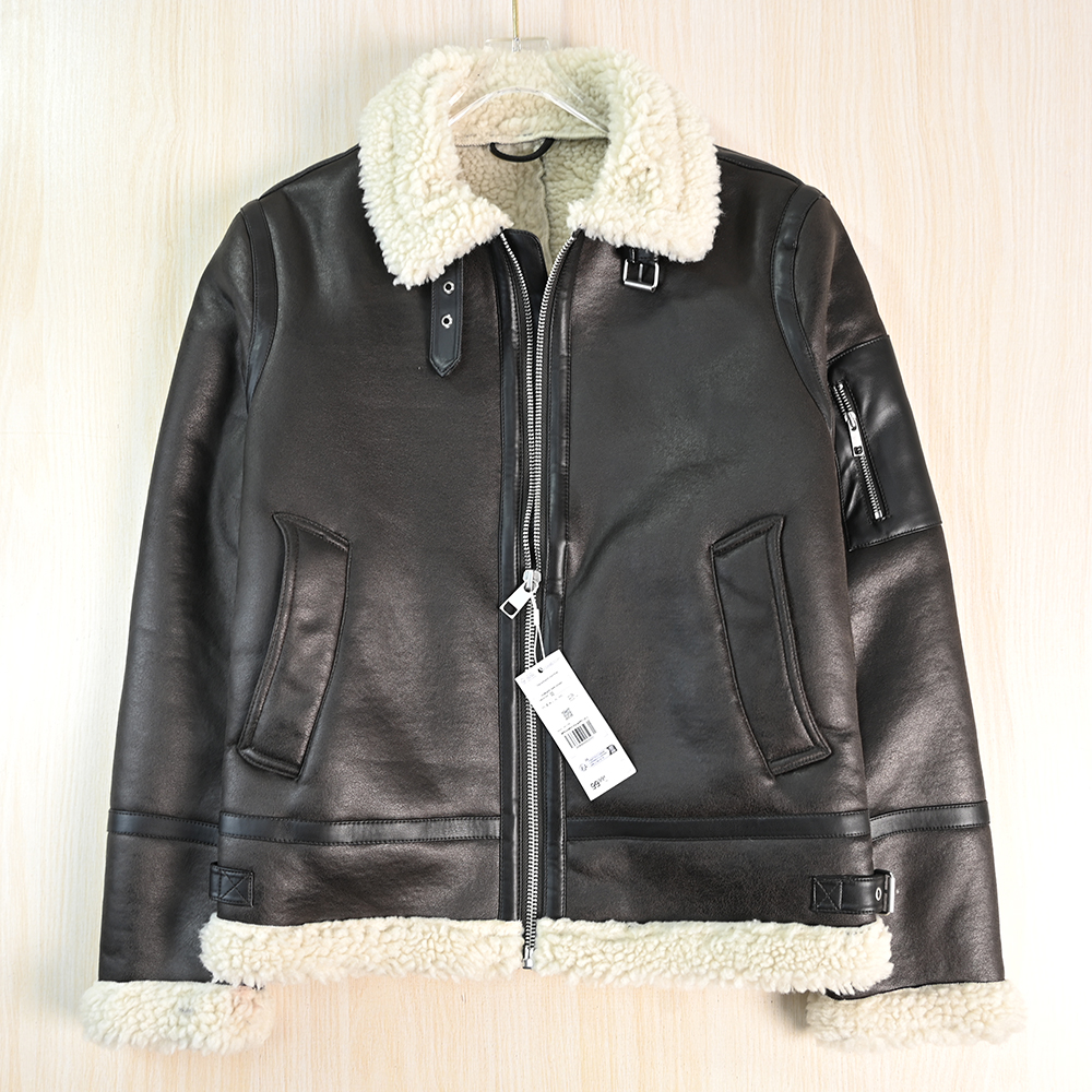 男装好货 2511/6 99欧 厚实仿皮毛一体加绒保暖翻领立领夹克外套