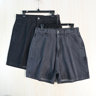日系水洗棉高腰宽松休闲牛仔短裤 263 思琪女装