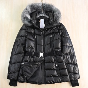 思琪女装2510/16 厚实光面连帽可脱卸毛领夹棉防风袖保暖休闲棉服