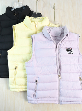 思琪女装261/22  美系K尔卡通风保暖立领休闲羽绒马夹