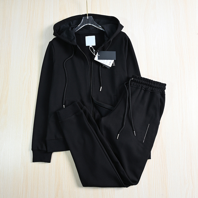 圈棉连帽卫衣松紧高腰卫裤两件装