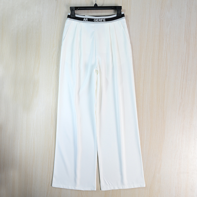 清凉丝滑弹力字母腰宽松休闲长裤