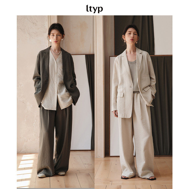 ltyp旅途原品【5折微瑕】 可水洗皱感干丝西装/休闲裤 女夏