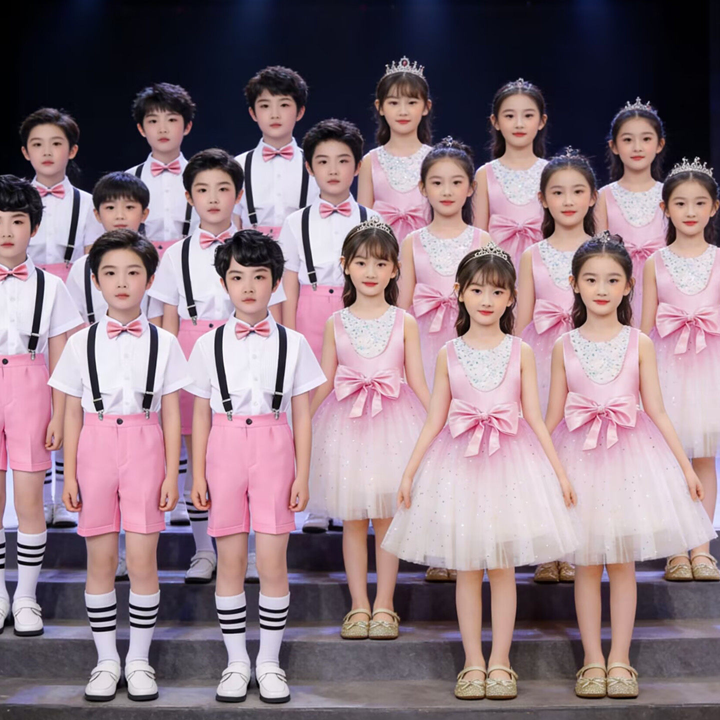六一儿童合唱演出服幼儿园舞蹈蓬蓬纱裙男女童演讲比赛主持人礼服