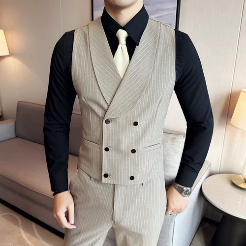 Мужские деловые блюда с полосатым жилетом костюм, рабочее формальное платье формальное жених Bestbye Marriages, Brothers Group Group и Corse Clip