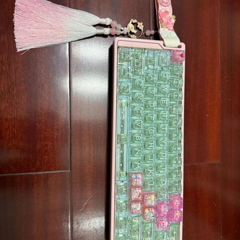 议价Wooting60heV2粉色爱心满改粉色阳极铝壳改好了定位可维修图片